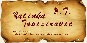 Malinka Topisirović vizit kartica